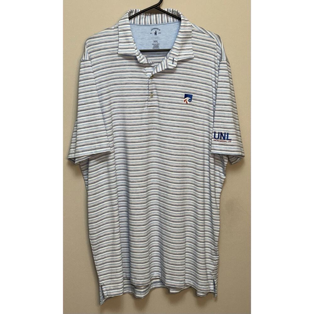 Johnnie-O Performance Polo Golf Shirt Men's‎ Blues & Grays Short Sleeve Size XXL